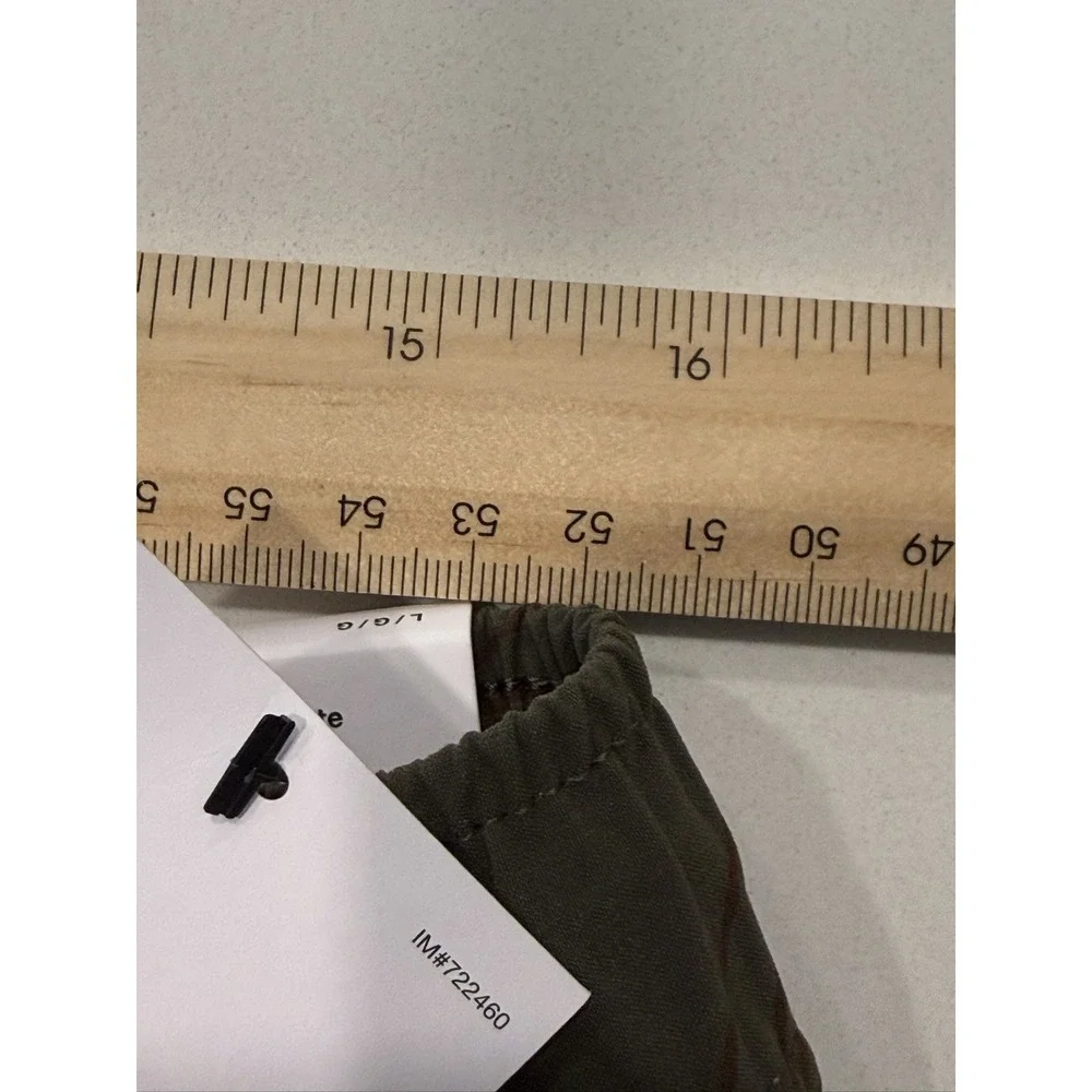 Nike Tech Open-Hem Woven Pants L Olive Topographic Print Straight Leg IM7838-325